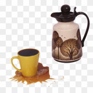 Coffee Cup, Coffee Pot, Overflowing - Coffee Overflowing In Mug, HD Png Download