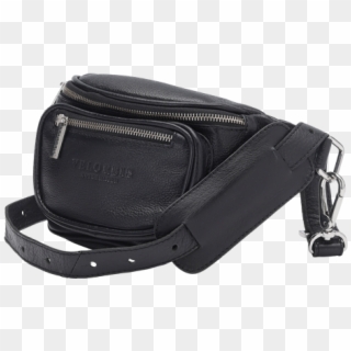 Velorbis Leather Belt Bag Small Black Side - Messenger Bag, HD Png Download