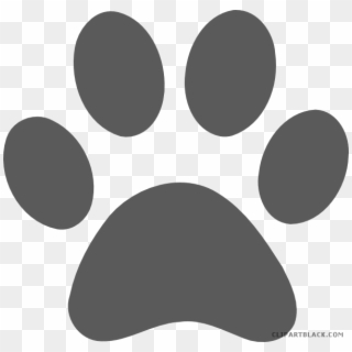 Grayscale Paw Print Animal Free Black White Clipart - Grey Paw Print Clip Art, HD Png Download