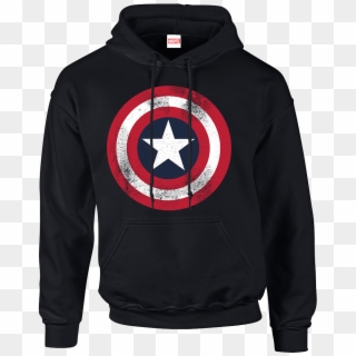 Marvel Avengers Assemble Captain America Distressed - Star Wars Hoodies, HD Png Download
