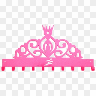 Disney Princess Tiara Runner Pink Sparkle 10 Hook Medal - Black And White Clipart Of Queen Crown, HD Png Download