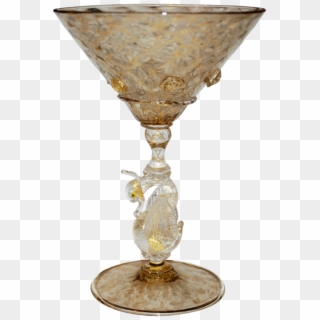 Vintage Venetian Murano Glass Swan Stemware Martini - Murano Glass Png, Transparent Png