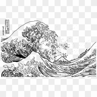 Wave Ocean Water - Great Wave Off Kanagawa Outline, HD Png Download