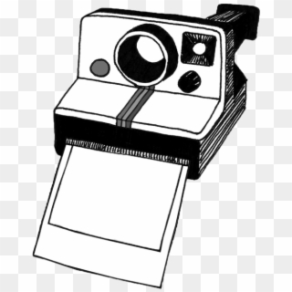Polaroid Camera Clipart Black And White - Camera Polaroid Clip Art, HD Png Download