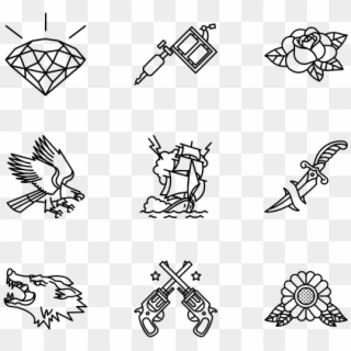 Retro Png For Free Download On - Tattoo Icons, Transparent Png