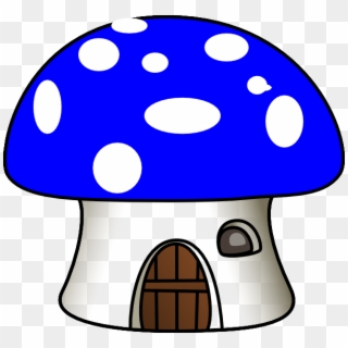 Picture Black And White Stock Clipart Mushroom - Blue Mushroom House Clipart, HD Png Download