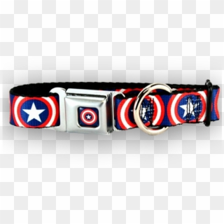 Buckle Down Captain America Shields Dog Collar Dog - Belt, HD Png Download