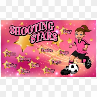 3'x5′ Vinyl Banner Shooting Stars - Kick Up A Soccer Ball, HD Png Download