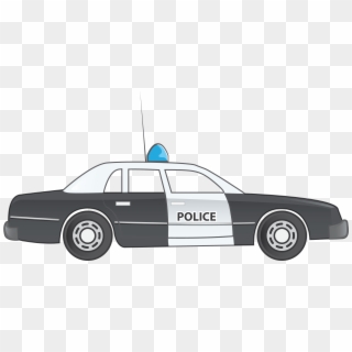 Car Clipart Police - Police Car Drawing Side, HD Png Download