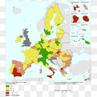 Distance To Eu2020 National Target, 2012map1 - Keyboard Layout Map, HD Png Download