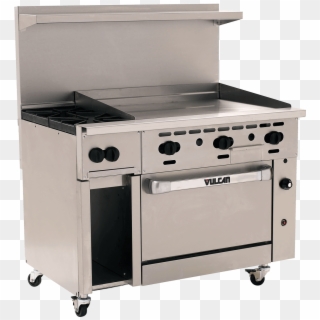 48 Gas Range With Griddle And 2 Open Top Burners - Wolf Commercial Range, HD Png Download