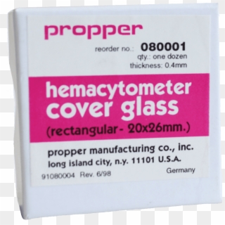 Propper Hemacytometer Cover Glass Is For Your With - Paper, HD Png Download