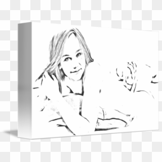 Woman Lying In Bed - Sketch, HD Png Download