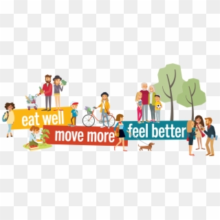 Eat Well Move More Feel Better Image - Rb, HD Png Download