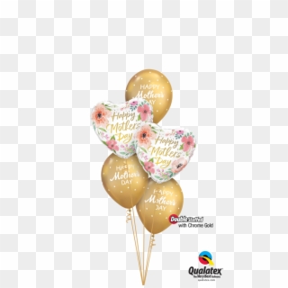 Chrome Gold Polka Dot Mother's Day Balloon Bouquet - Rose Gold Happy Birthday Bouquets Balloons, HD Png Download