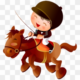 Horse Riding Cartoon Png, Transparent Png