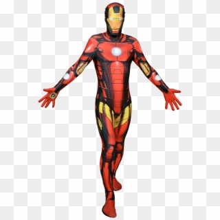 Deluxe Iron Man Morphsuit With Zappar - Superheroes Fancy Dress Mens, HD Png Download