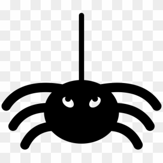 Halloween Spider Hanging From Thread Comments - Halloween Spider Icon Png, Transparent Png