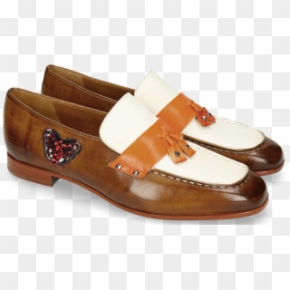 Loafers Liv 5 Vegas Chocolate White Orange Patch Butterfly - Slip-on Shoe, HD Png Download