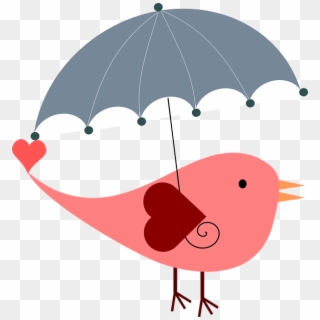 Umbrella Love Bird Free Vector - Bridal Shower Umbrella Clip Art, HD Png Download