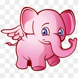 Pink Elephant - Pink Elephant Cartoon Character, HD Png Download