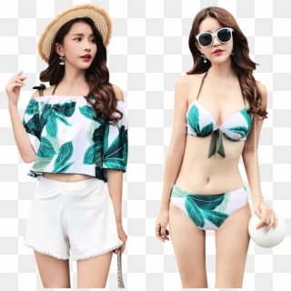 Korean Swimsuit Female Three-piece Small Fragrance - 水着 韓国, HD Png Download