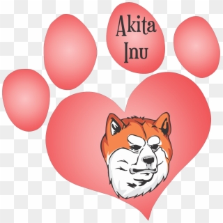 Home > Printed Decals > Dog Paw Hearts > Akita Inu - Dog, HD Png Download