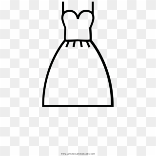 Wedding Dress Coloring Page - Line Art, HD Png Download
