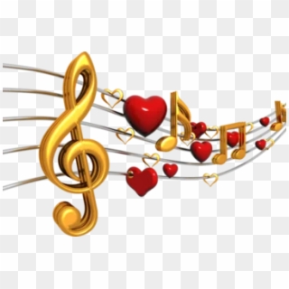 #freetoedit#eemput #png #love #lovely#heart #music - Hearts With Musical Notes, Transparent Png