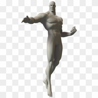 3d Sketch Of A Superhero In A Power Flying Pose - Statue, HD Png Download