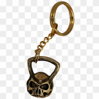Brass Skull Kettlebell Keychain - Keychain, HD Png Download