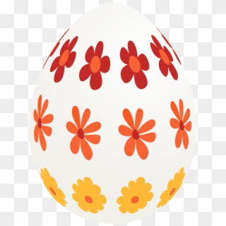 Easter White Egg With Flowers Png Picture - Circle, Transparent Png