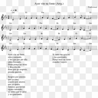 Listen To Ayer Vite Na Fonte - Sheet Music, HD Png Download