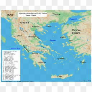 Battles Of Ancient Greece 700-168 Bc - Parthenon On A Map, HD Png Download