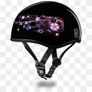 Ladies Motorcycle Helmet With Flowers, HD Png Download