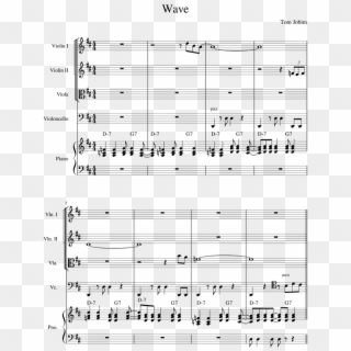 Wave Sheet Music For Violin, Piano, Viola, Cello Download - Sheet Music, HD Png Download