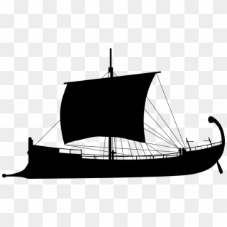 Ancient Ship Silhouette Antiquity Sailing Boat - Ship Silhouette, HD Png Download