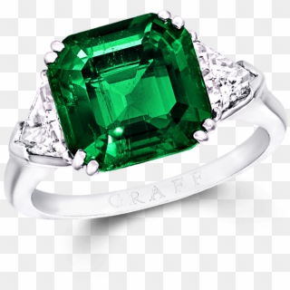 A Classic Graff Ring Featuring A Square Emerald Cut - Кольцо Графф С Изумрудом, HD Png Download
