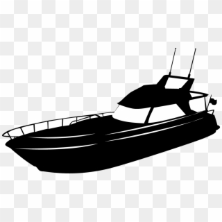 Ship Silhouettes 01 Png - Motor Boat Vector, Transparent Png