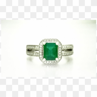 54ct 100% Natural Intense Green Columbian Emerald & - Pre-engagement Ring, HD Png Download