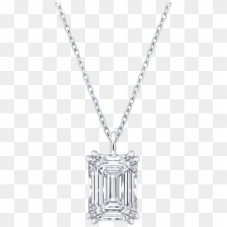Emerald Cut Diamond Necklace - Pendant, HD Png Download