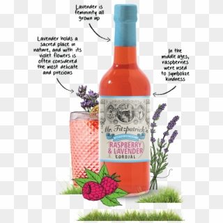 Raspberry & Lavender No Added Sugar Cordial - Glass Bottle, HD Png Download