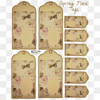 Displaying Spring Floral Tags By Glenda's World Vintage - Plantillas De Etiquetas Vintage, HD Png Download