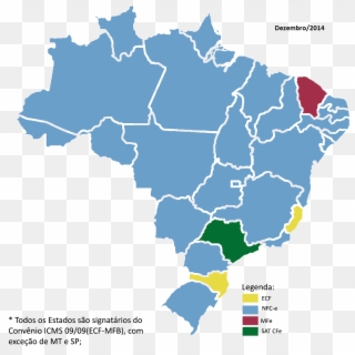Mapa Do Brasil Fiscal - Brazil States Map Png, Transparent Png