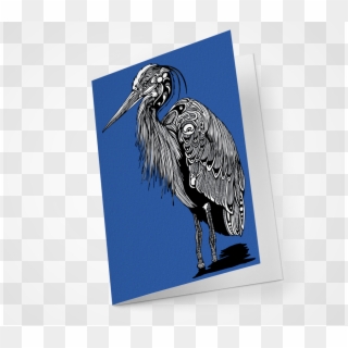 Great Blue Heron Blank Card - Limpkin, HD Png Download