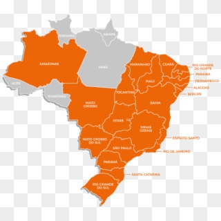 Mapa Do Brasil Com Estados - Map Of Poverty In Brazil, HD Png Download