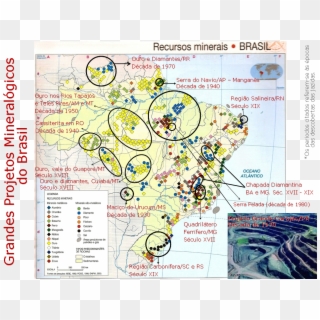 Mapa Das Províncias Mineralógicas Do Brasil - Recursos Minerais Do Brasil, HD Png Download