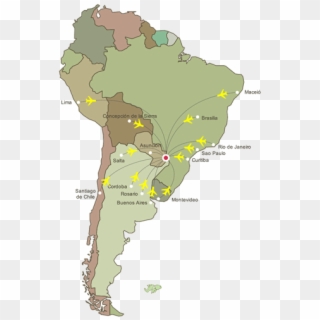National Route 12 , National Route 7 (paraguay), National - Map Of South America, HD Png Download