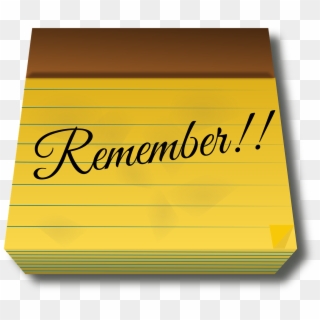 Note Notepad Pad Paper Remember Png Image - Remember Clip Art Transparent, Png Download