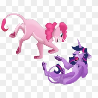 Pony Pinkie Pie Pink Purple Mammal Cartoon Vertebrate - Pinkie Pie And Twilight, HD Png Download